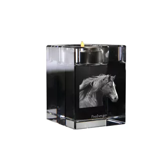 Freiberger - Kerzenhalter mit Bild eines Pferdes, Teelichthalter aus Kristall, personalisiertes Geschenk der Marke Art-Dog