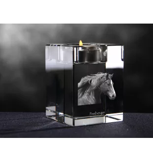 Freiberger - Kerzenhalter mit Bild eines Pferdes, Teelichthalter aus Kristall, personalisiertes Geschenk der Marke Art-Dog