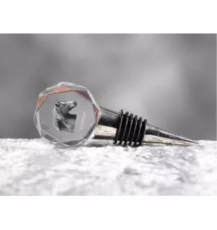 Freiberger - Bottle stopper, crystal wine stopper with picture of a horse, personalised gift for bartender by Art-Dog brand