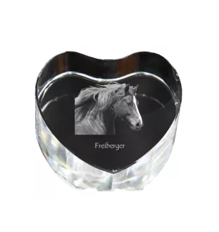 Freiberger - une photo de cheval dans un cristal, un cœur en cristal, un cadre exceptionnel avec une photo de la marque Art-Dog
