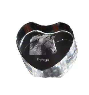 Freiberger - une photo de cheval dans un cristal, un cœur en cristal, un cadre exceptionnel avec une photo de la marque Art-Dog