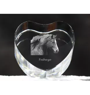 Freiberger - une photo de cheval dans un cristal, un cœur en cristal, un cadre exceptionnel avec une photo de la marque Art-Dog