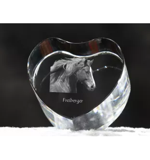 Freiberger - a photo of a horse in crystal, a crystal heart, a unique frame with a photo from the Art-Dog brand