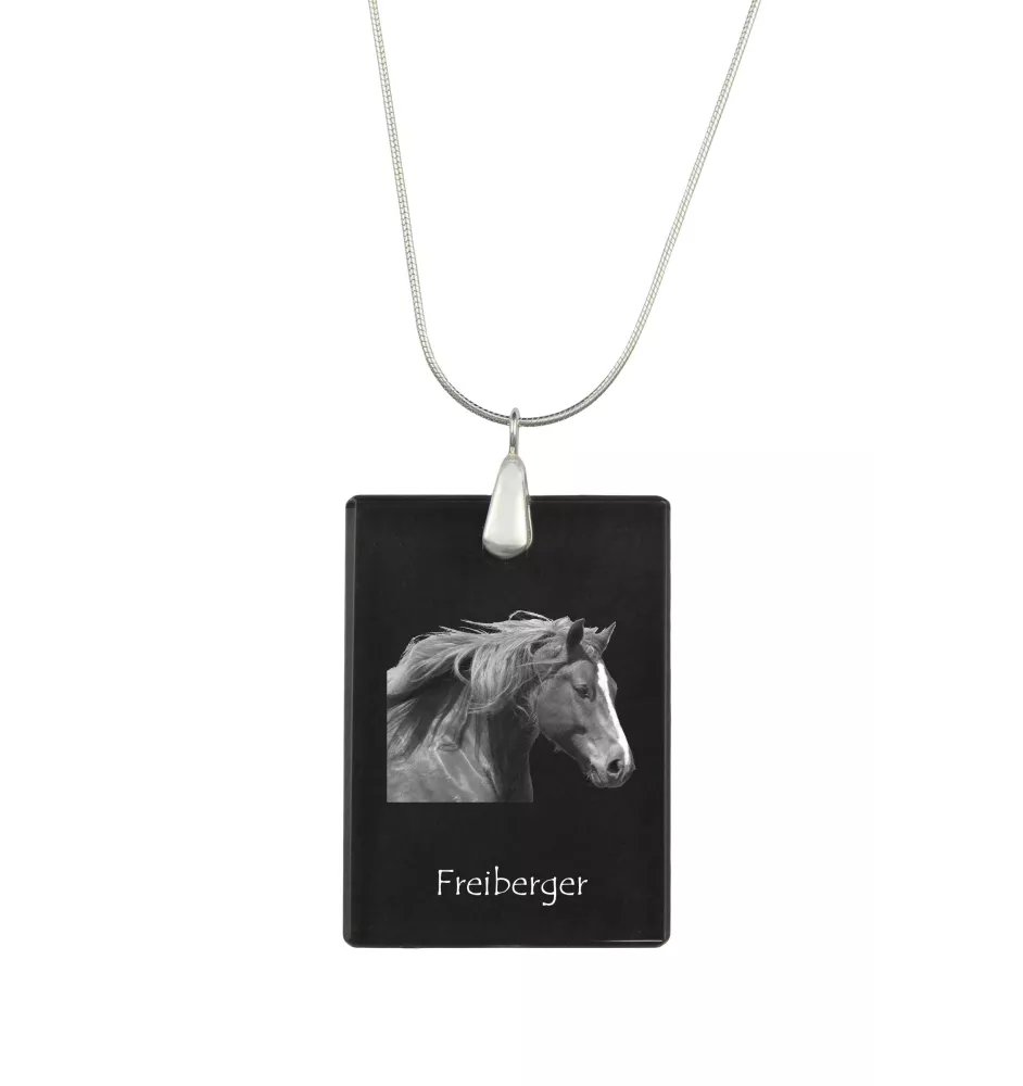 Freiberger - Crystal pendant with horse, silver necklace with photo, personalised pendant by Art-Dog brand