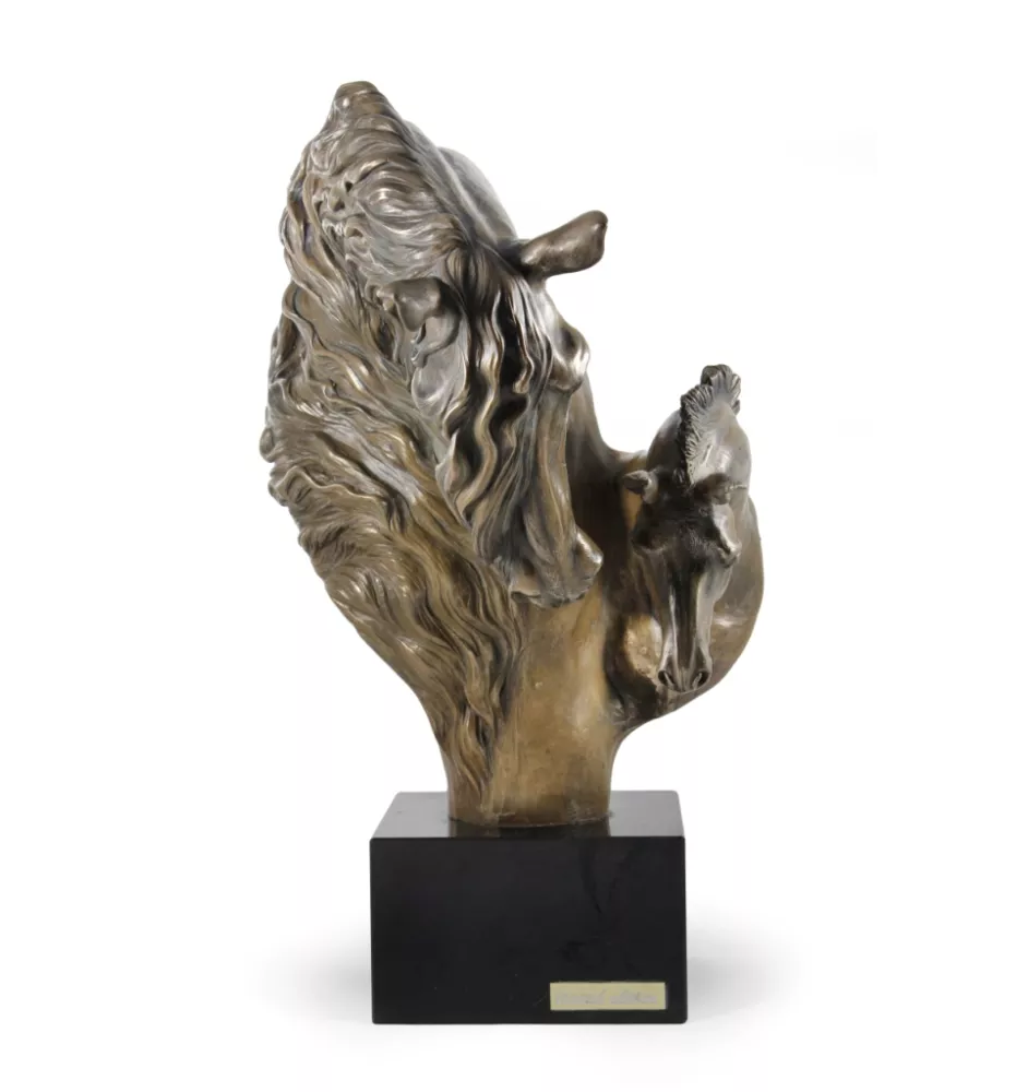 Mother and colt horses are frolicking. - exclusive horse figurine, luxury interior decoration, unique edition of Art-Dog brand figurines