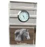 Freiberger - horloge en verre avec photo, photo de cheval dans un cristal, horloge de bureau personnalisée de la marque Art-Dog