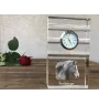 Freiberger - glass clock with a photo, photo of a horse in crystal, personalized standing office clock by Art-Dog brand