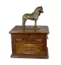 Klacz rasy fryzyjskiej drewniana urna z statuetką z brązu Art-Dog