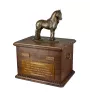 Klacz rasy fryzyjskiej drewniana urna z statuetką z brązu Art-Dog