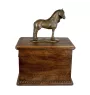 Jument de race Frisonne - urne pour cendres de cheval avec statuette, urne personnalisée avec gravure, grande boîte pour cendres de cheval de la marque Art-Dog