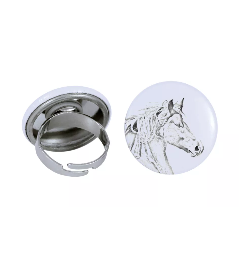Freiberger - Bague de collection avec l'image d'un cheval, produit fait à la main, marque Art-Dog