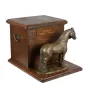Friesian Horse Mare - urn for horse ashes with a statuette, personalized urn with engraving, large box for horse ashes from the Art-Dog brand
