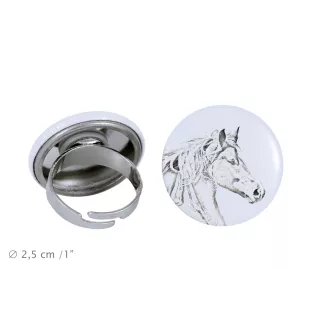 Freiberger - Bague de collection avec l'image d'un cheval, produit fait à la main, marque Art-Dog