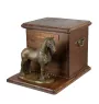 Jument de race Frisonne - urne pour cendres de cheval avec statuette, urne personnalisée avec gravure, grande boîte pour cendres de cheval de la marque Art-Dog