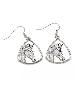 Freiberger - earrings with a horse, hanging earrings with a picture, personalized jewelry with Art-Dog brand print