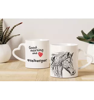 Freiberger - Tasse mit Hund, entzückende Tasse mit herzförmigem Henkel, universelles Geschenk der Marke Art-Dog