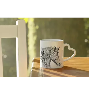 Freiberger - Tasse mit Hund, entzückende Tasse mit herzförmigem Henkel, universelles Geschenk der Marke Art-Dog