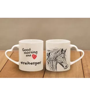 Freiberger - tasse avec chien, une tasse adorable avec une anse en forme de cœur, un cadeau universel de la marque Art-Dog
