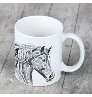 Freiberger - cup with a horse, a cheerful cup for a dog lover, a personalized gift from the Art-Dog brand