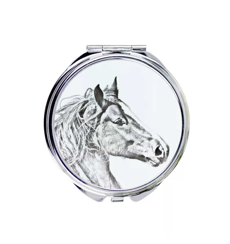 Freiberger - miroir de poche avec cheval, miroir personnalisé pour sac à main, miroir compact avec impression de la marque Art-Dog