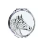Freiberger - pocket mirror with a horse, personalized mirror for a purse, compact mirror with Art-Dog brand print