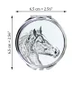 Freiberger - pocket mirror with a horse, personalized mirror for a purse, compact mirror with Art-Dog brand print