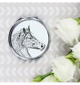Freiberger - miroir de poche avec cheval, miroir personnalisé pour sac à main, miroir compact avec impression de la marque Art-Dog