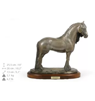 Jument de race Frisonne - statuette avec un cheval, silhouette de cheval sur du bois, un prix prestigieux dans le concours de la marque Art-Dog