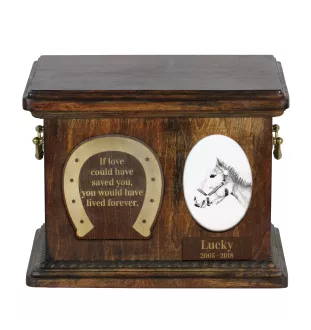 Haflinger - Eine Urne für die Asche eines Pferdes, eine Urne für ein Pferd mit Foto, personalisierte Tierasche-Box von Art-Dog.