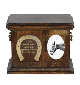 Hanovrien - urne pour les cendres d'un cheval, urne pour cheval avec photo, boîte personnalisée pour les cendres d'un animal de la marque Art-Dog