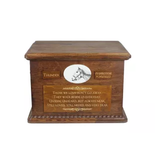 Haflinger Urn für Pferdeasche, personalisierte Urne mit Foto, große Box für Pferdeasche von der Marke Art-Dog