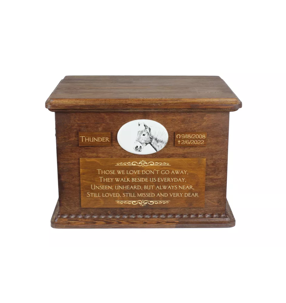 Haflinger Fohlen - urne pour les cendres d'un cheval, urne personnalisée avec une photo, grande boîte pour les cendres de cheval de la marque Art-Dog