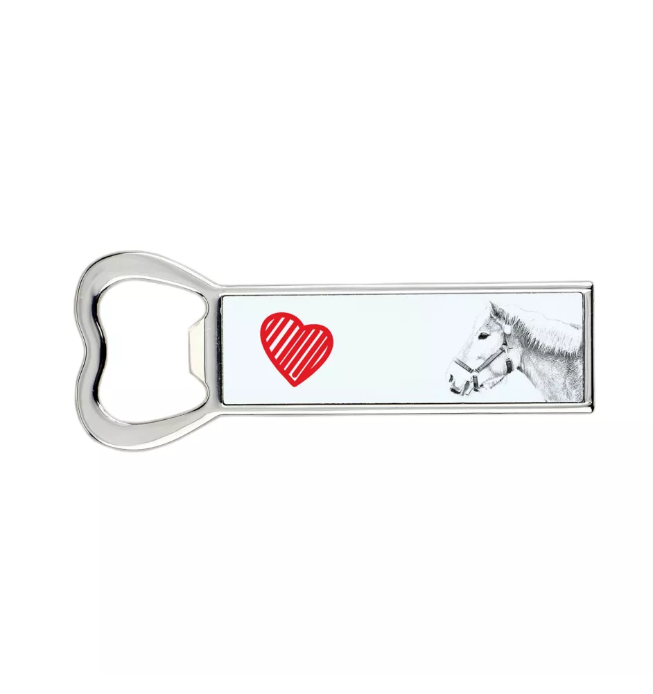 Haflinger - bottle opener with a horse, personalized fridge magnet bottle opener, unique gift for men by Art-Dog brand