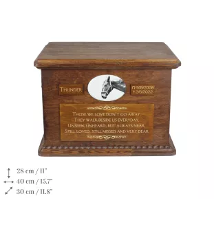 Hanoverian - urn for horse ashes, personalized urn with a photo, large box for horse ashes by Art-Dog brand