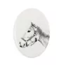 Haflinger - une plaque commémorative avec une photo de cheval, une plaque funéraire avec une impression, une plaque ovale personnalisée de la marque Art-Dog