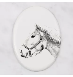 Haflinger - une plaque commémorative avec une photo de cheval, une plaque funéraire avec une impression, une plaque ovale personnalisée de la marque Art-Dog