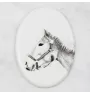 Haflinger - Gedenktafel mit einem Pferdefoto, Grabplatte mit Druck, personalisierte ovale Platte von Art-Dog.