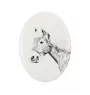 Haflinger Fohlen - une plaque commémorative avec une photo de cheval, une plaque funéraire avec une impression, une plaque ovale personnalisée de la marque Art-Dog