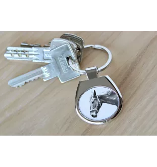 Hanovrien - porte-clés avec un cheval, porte-clés imprimé, breloque personnalisée de la marque Art-Dog