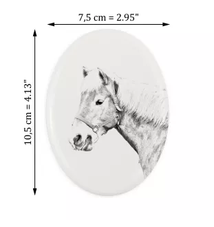 Haflinger Fohlen - commemorative plaque with a photo of a horse, tombstone plaque with a print, personalized oval plaque by Art-Dog brand