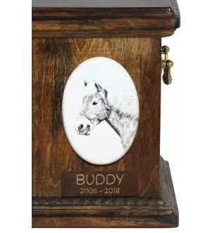 Haflinger Fohlen - commemorative plaque with a photo of a horse, tombstone plaque with a print, personalized oval plaque by Art-Dog brand
