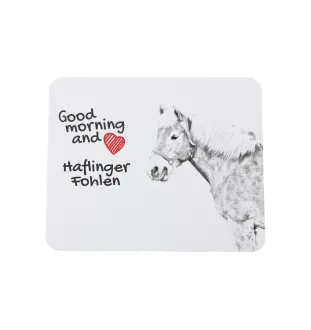 Haflinger Fohlen - Mauspad mit Druck, personalisiertes Mauspad mit Pferd, einzigartiges Gadget für Büroangestellte von Art-Dog.