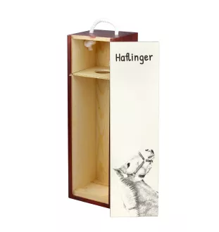Haflinger - boîte à vin avec un cheval, boîte à alcool avec une illustration, boîte cadeau personnalisée de la marque Art-Dog