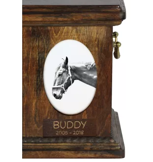 Hanovrien - une plaque commémorative avec une photo de cheval, une plaque funéraire avec une impression, une plaque ovale personnalisée de la marque Art-Dog