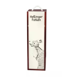 Haflinger Fohlen - boîte à vin avec un cheval, boîte à alcool avec une illustration, boîte cadeau personnalisée de la marque Art-Dog
