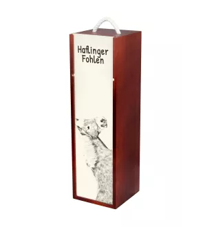 Haflinger Fohlen - wine box with a horse, alcohol box with graphics, personalized gift box from the Art-Dog brand