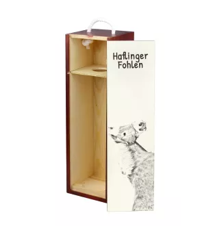 Haflinger Fohlen - boîte à vin avec un cheval, boîte à alcool avec une illustration, boîte cadeau personnalisée de la marque Art-Dog
