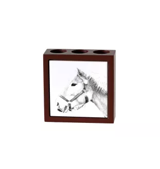 Haflinger - porte-stylo avec un cheval, organiseur de bureau avec impression, décoration de bureau personnalisée de la marque Art-Dog