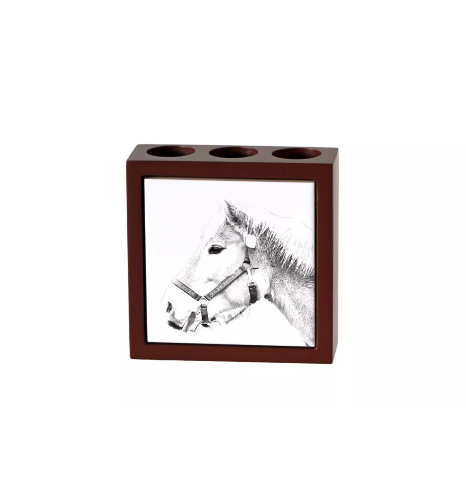 Haflinger - pen holder with a horse, desk organizer with a print, personalized desk decoration from the Art-Dog brand
