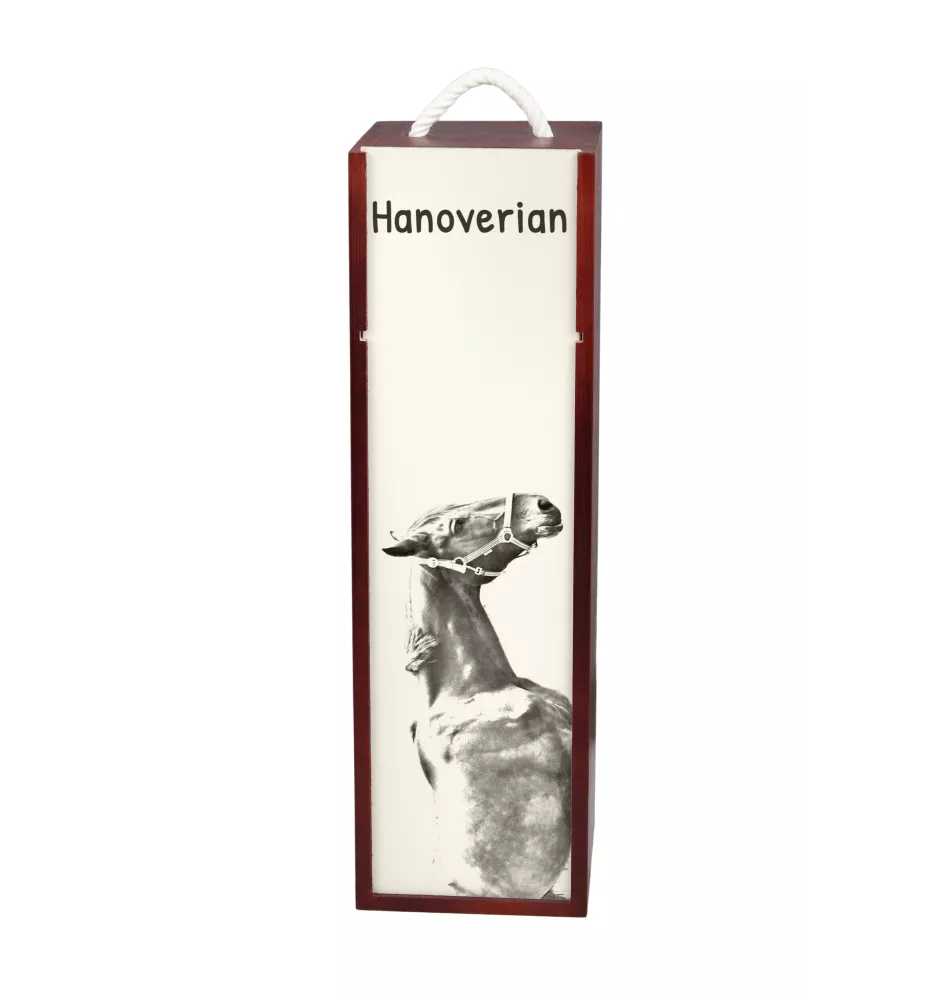 Hanoverian - wine box with a horse, alcohol box with graphics, personalized gift box from the Art-Dog brand